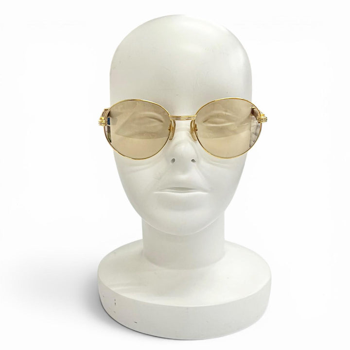 Very Good Cartier sunglasses Trinity Wooden Temple gold Wood mens