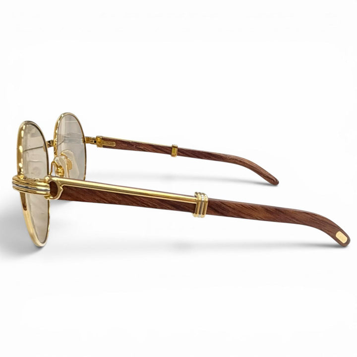 Very Good Cartier sunglasses Trinity Wooden Temple gold Wood mens