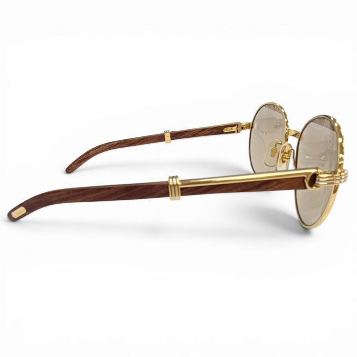 Very Good Cartier sunglasses Trinity Wooden Temple gold Wood mens