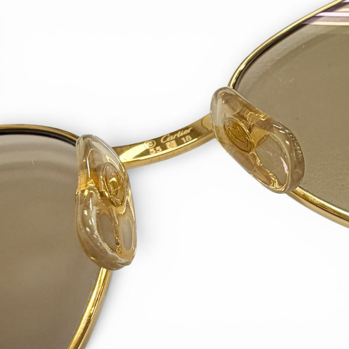 Very Good Cartier sunglasses Trinity Wooden Temple gold Wood mens