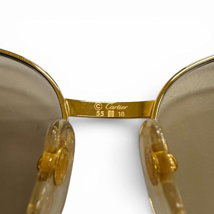 Very Good Cartier sunglasses Trinity Wooden Temple gold Wood mens