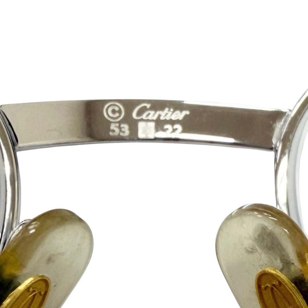 Very Good Cartier Glasses Trinity Oval Frame Silver mens