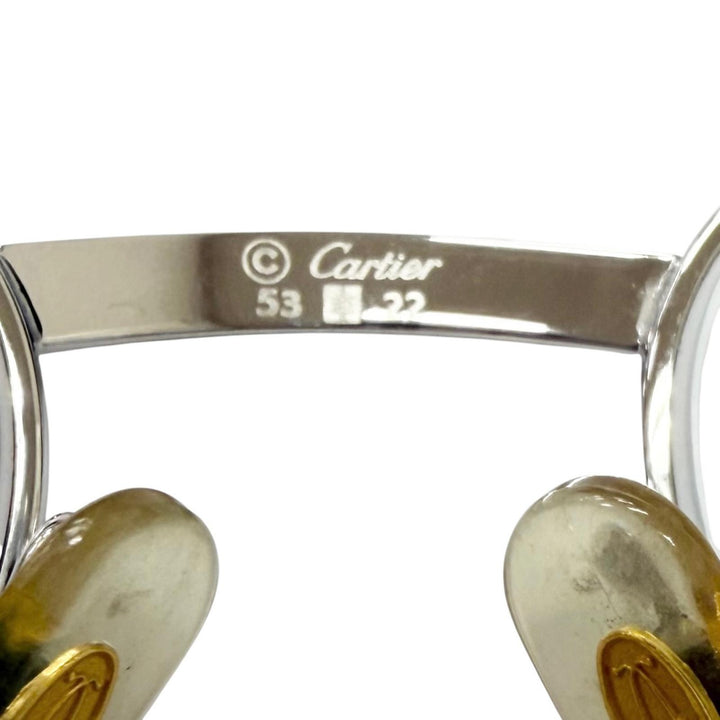 Very Good Cartier Glasses Trinity Oval Frame Silver mens