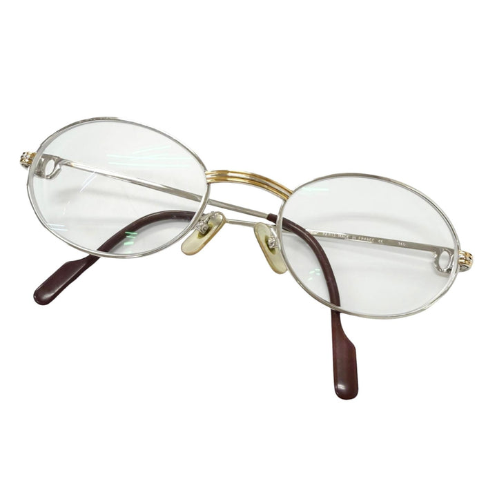 Very Good Cartier Glasses Trinity Oval Frame Silver mens