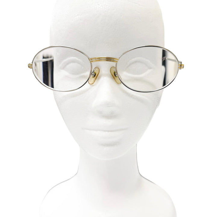 Very Good Cartier Glasses Trinity Oval Frame Silver mens