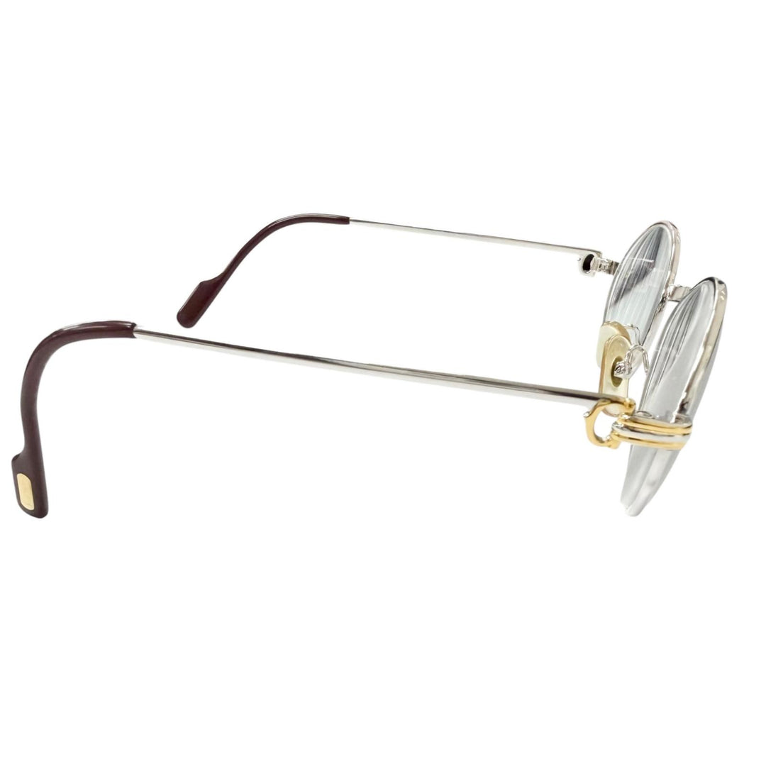 Very Good Cartier Glasses Trinity Oval Frame Silver mens