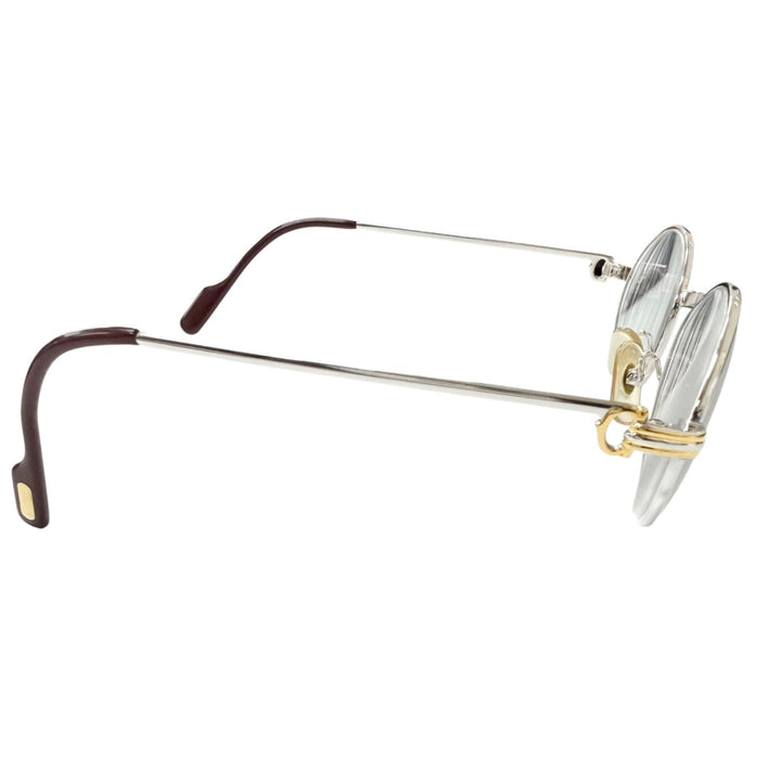 Very Good Cartier Glasses Trinity Oval Frame Silver mens