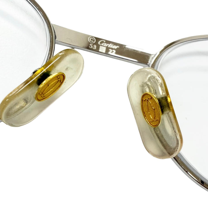 Very Good Cartier Glasses Trinity Oval Frame Silver mens