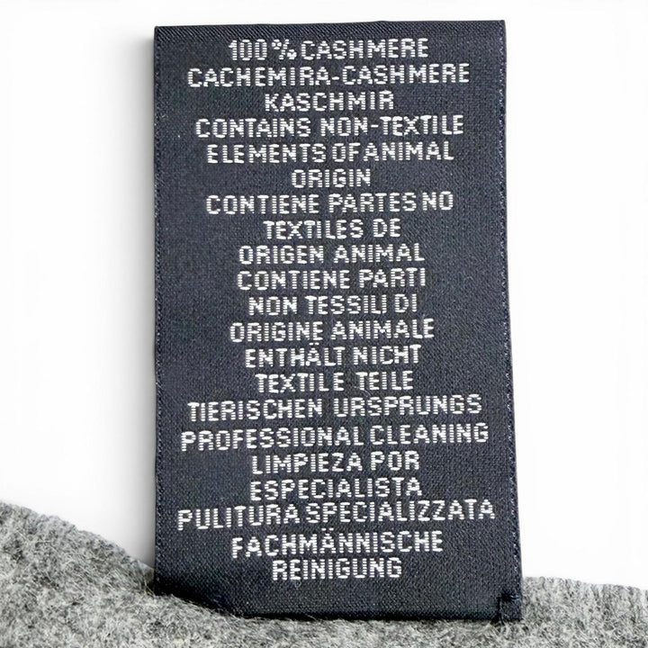 Excellent HERMES Velki Love Large shawl with logo leather patch gray cashmere