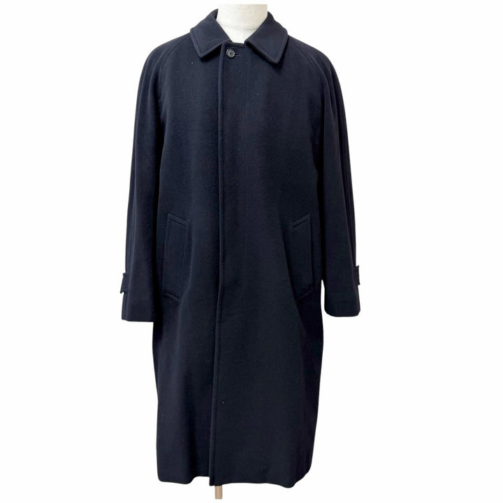 Very Good BURBERRY LONDON coat Back Check Pattern black cashmere me