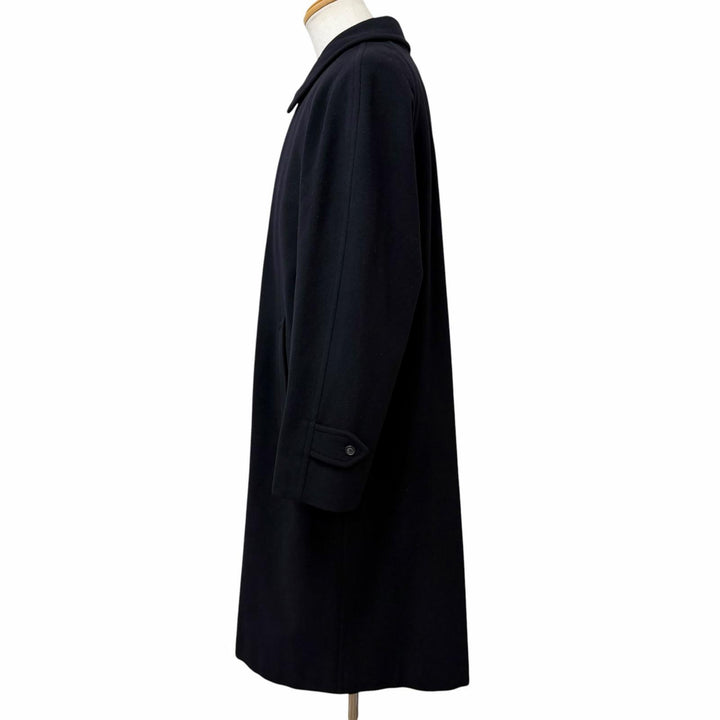 Very Good BURBERRY LONDON coat Back Check Pattern black cashmere me