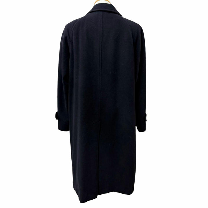 Very Good BURBERRY LONDON coat Back Check Pattern black cashmere me