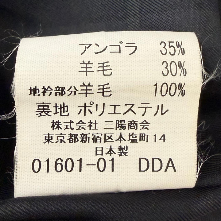 Very Good BURBERRY LONDON coat Back Check Pattern black cashmere me