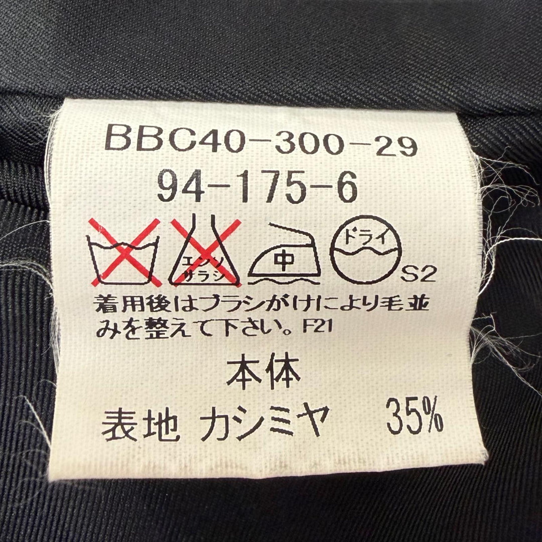 Very Good BURBERRY LONDON coat Back Check Pattern black cashmere me