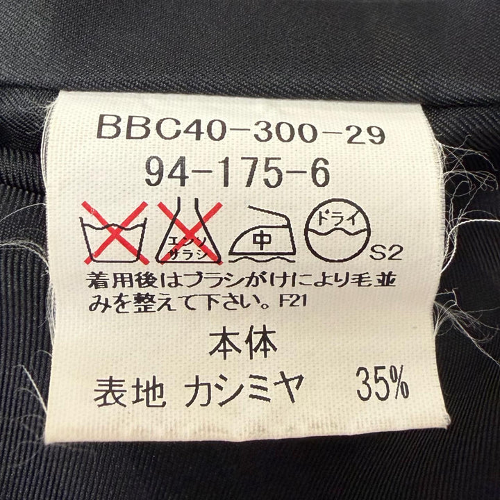 Very Good BURBERRY LONDON coat Back Check Pattern black cashmere me