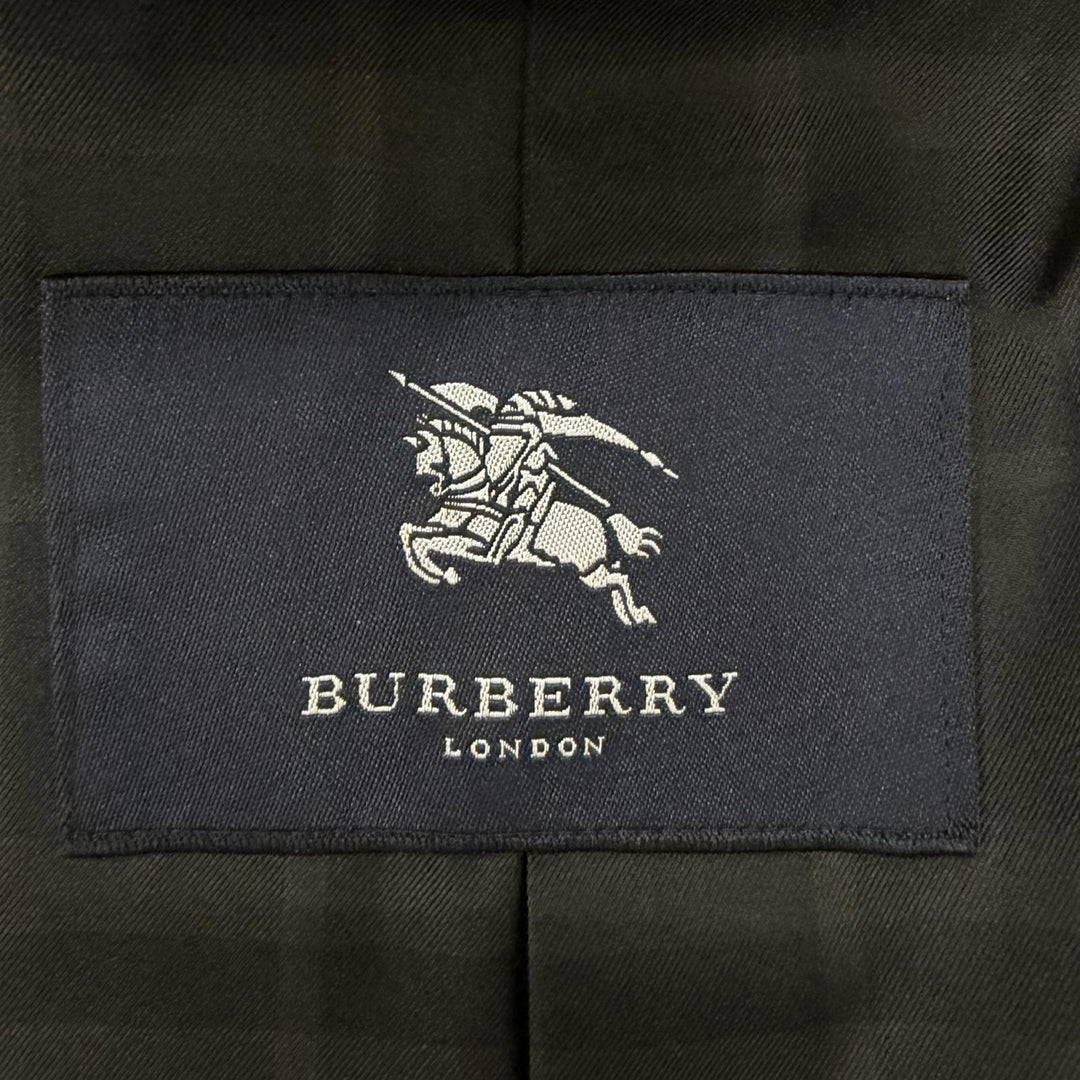 Very Good BURBERRY LONDON coat Back Check Pattern black cashmere me