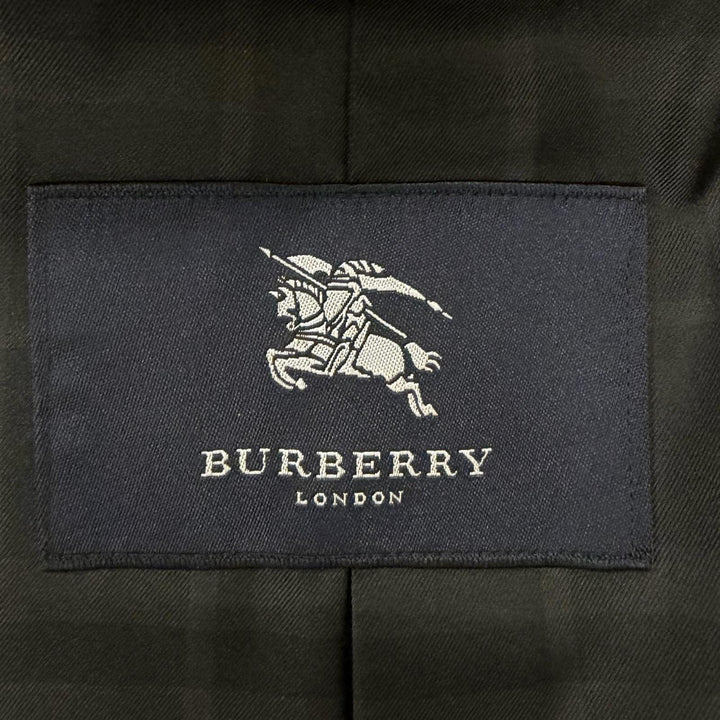 Very Good BURBERRY LONDON coat Back Check Pattern black cashmere me