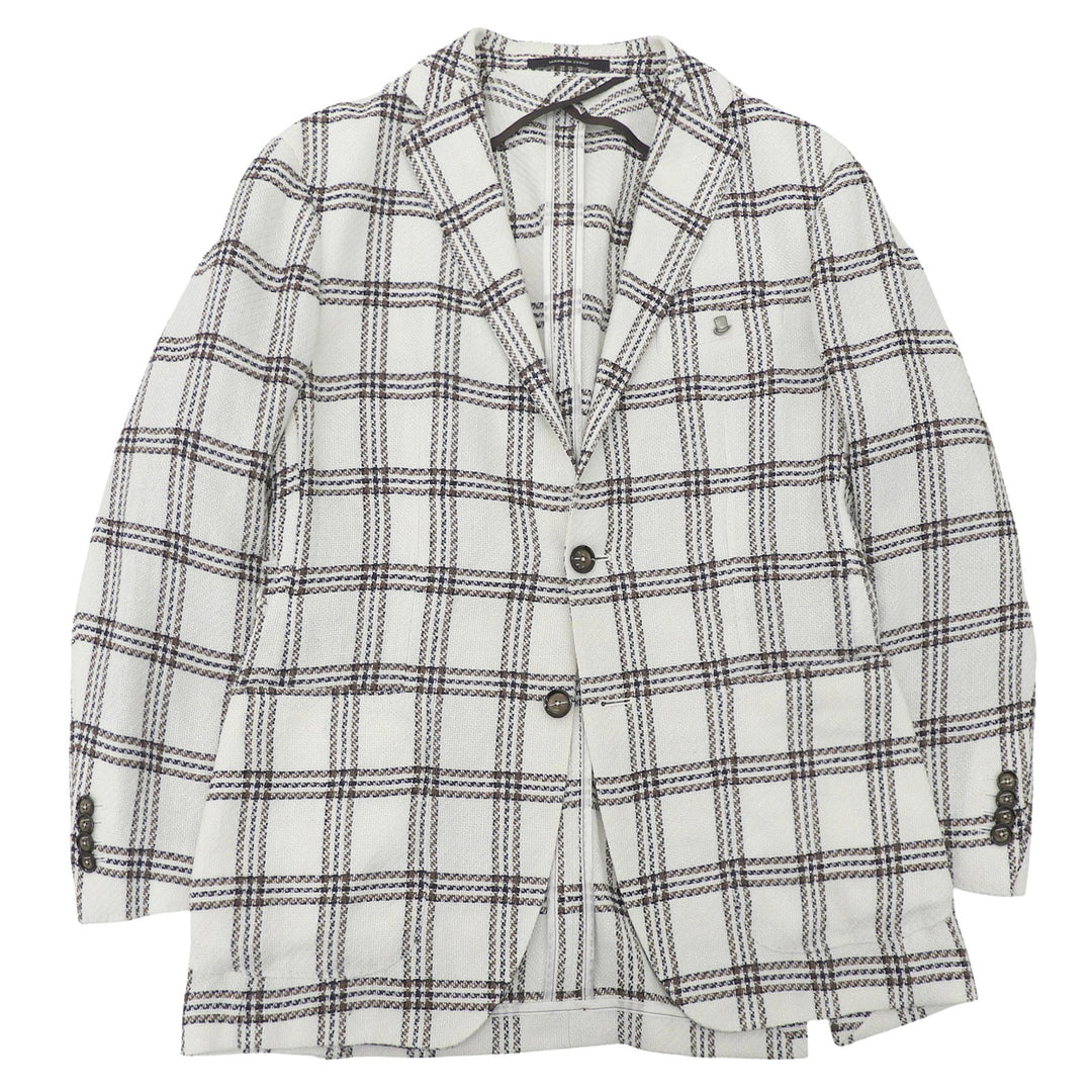 Excellent TAGLIATORE tailored jacket Checkered pattern single mens 46 1SMC22K