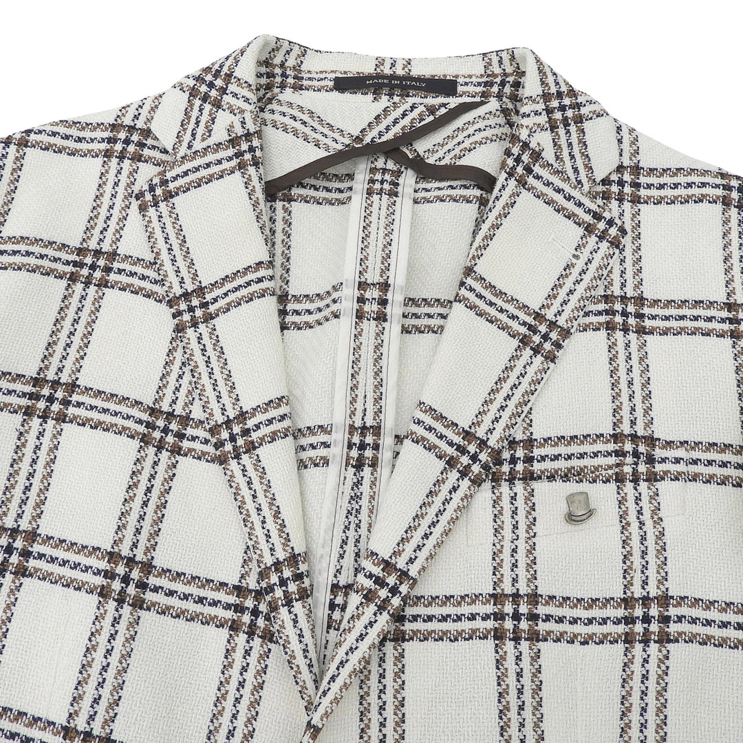Excellent TAGLIATORE tailored jacket Checkered pattern single mens 46 1SMC22K