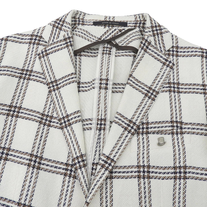 Excellent TAGLIATORE tailored jacket Checkered pattern single mens 46 1SMC22K
