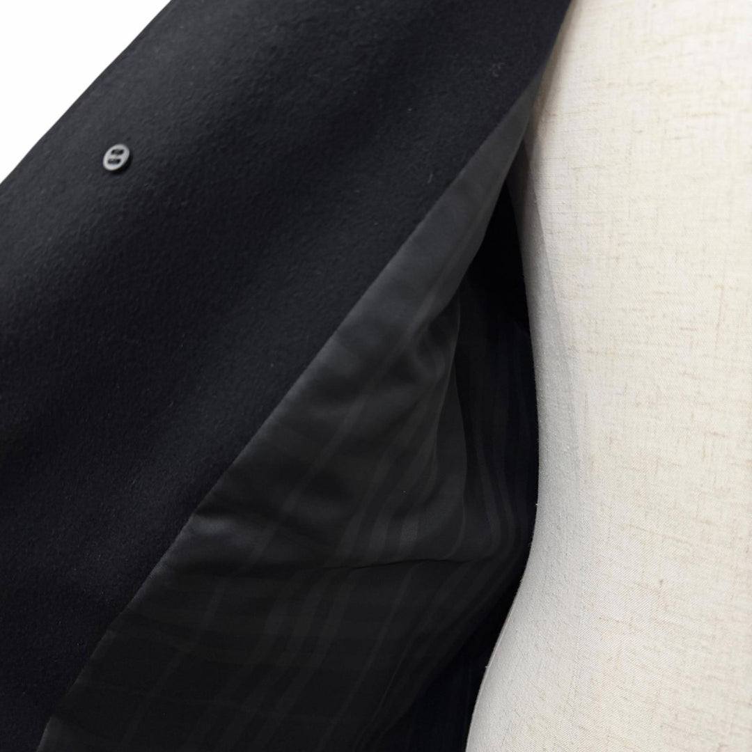 Great BURBERRY LONDON coat Back Check Pattern black cashmere mens M