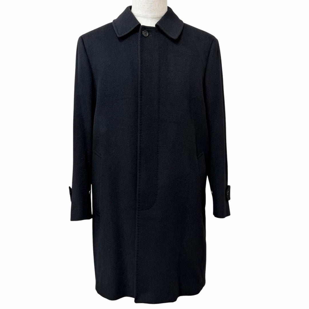 Great BURBERRY LONDON coat Back Check Pattern black cashmere mens M
