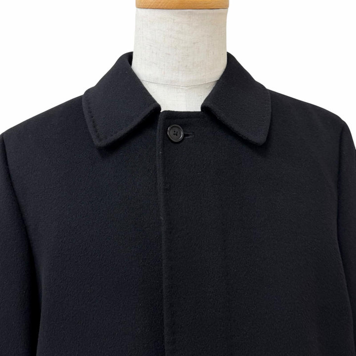 Great BURBERRY LONDON coat Back Check Pattern black cashmere mens M