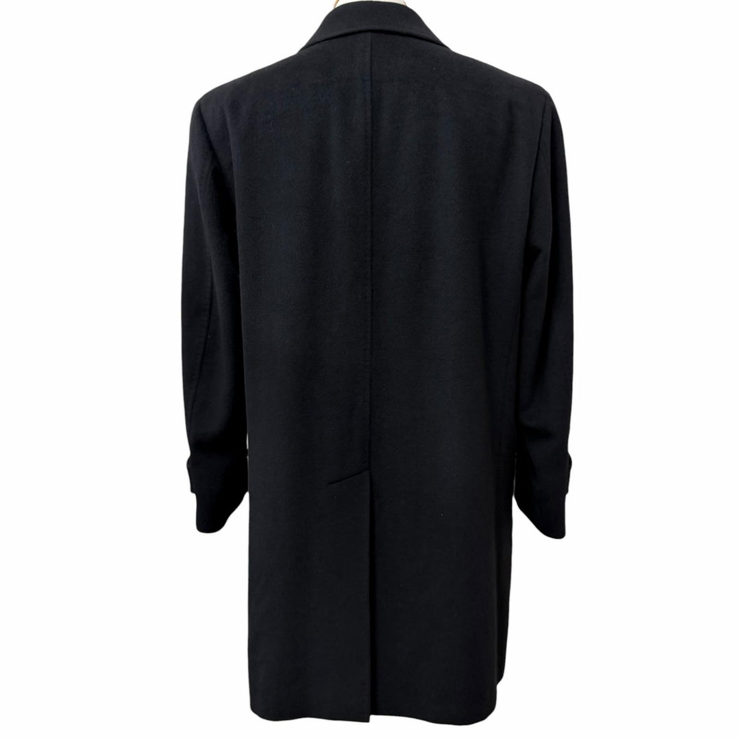 Great BURBERRY LONDON coat Back Check Pattern black cashmere mens M