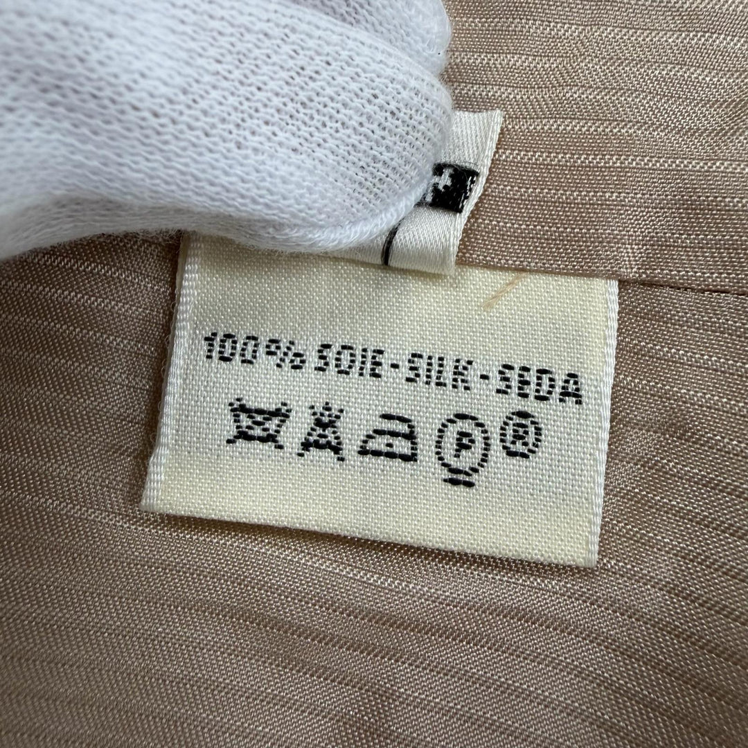 Pristine HERMES Best Deadstock ZIP UP from the Margiela era Beige silk Women 44
