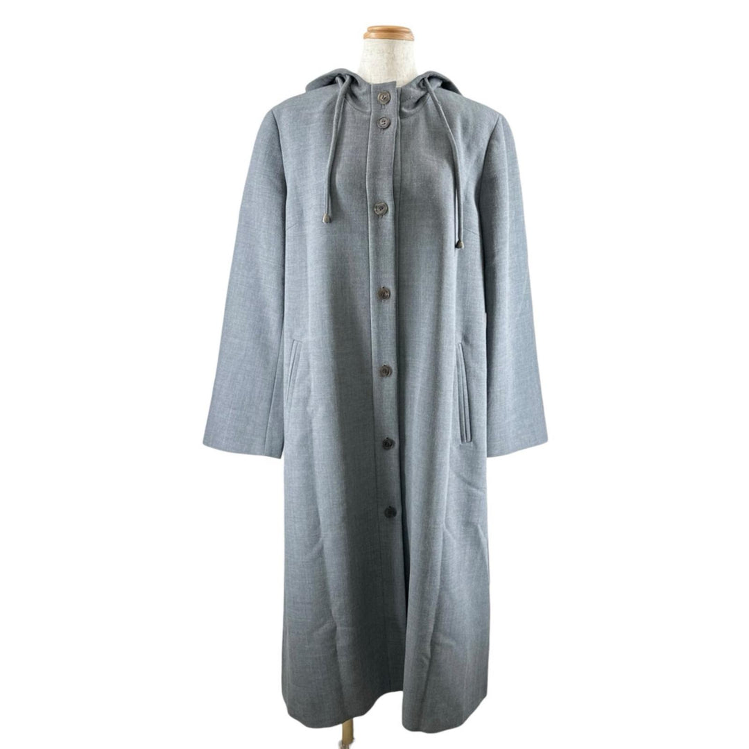Excellent Burberrys coat Hooded gray wool Women