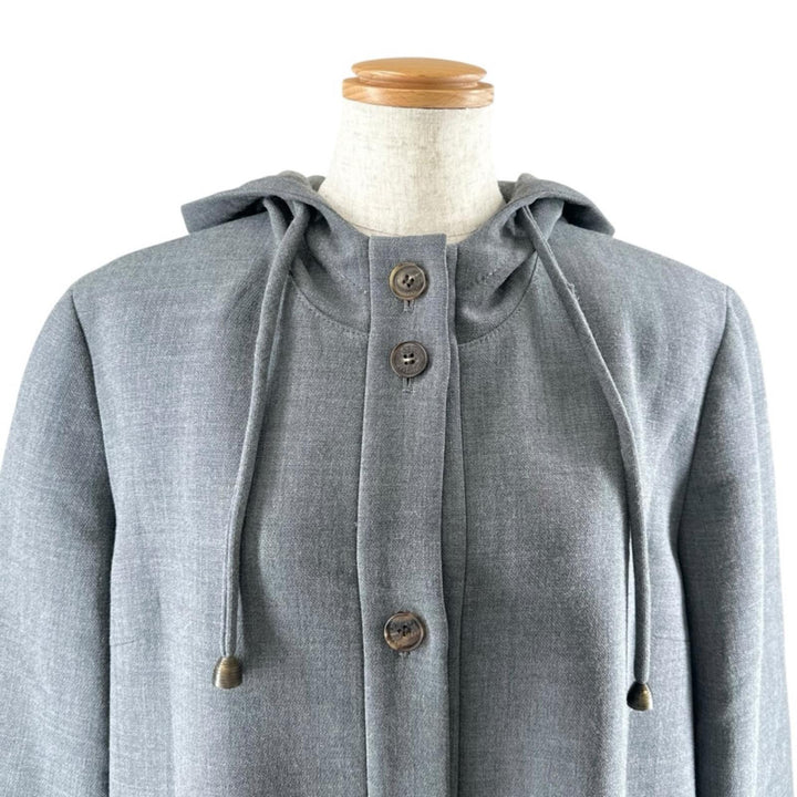 Excellent Burberrys coat Hooded gray wool Women