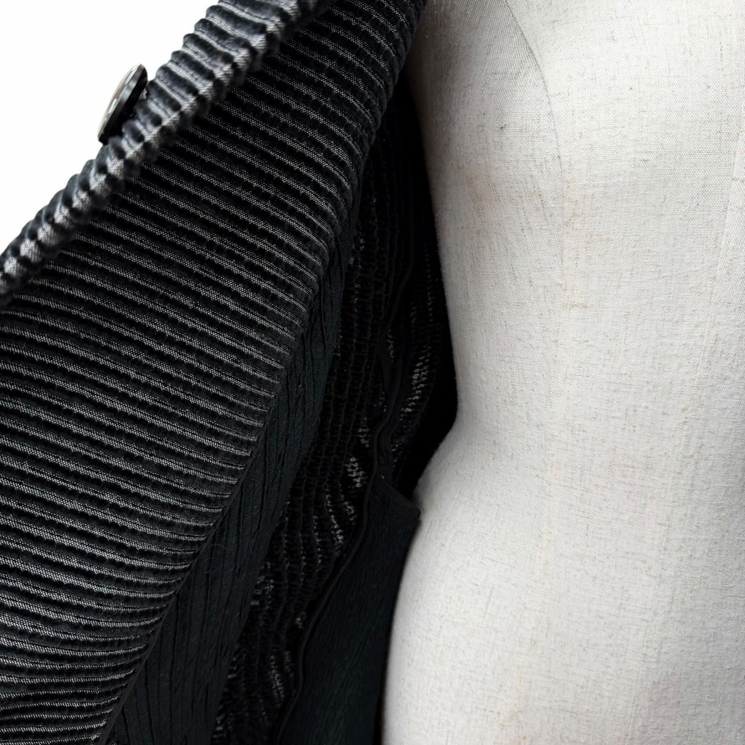Pristine ISSEY MIYAKE coat Pleated Switching Design Black series 2 IM64-FA512