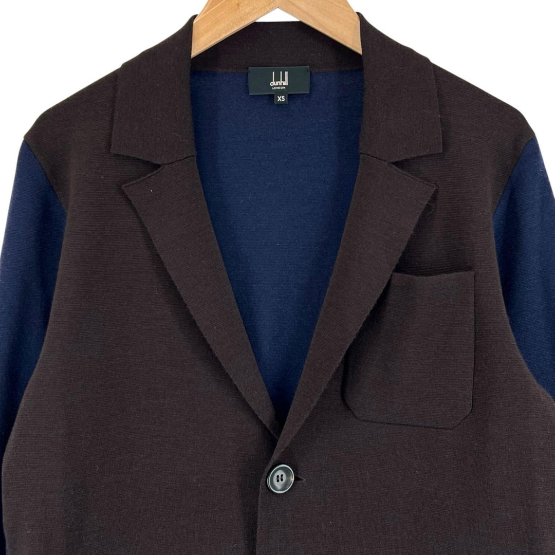 Excellent Dunhill Jacket Bicolor knit Brown wool mens XS