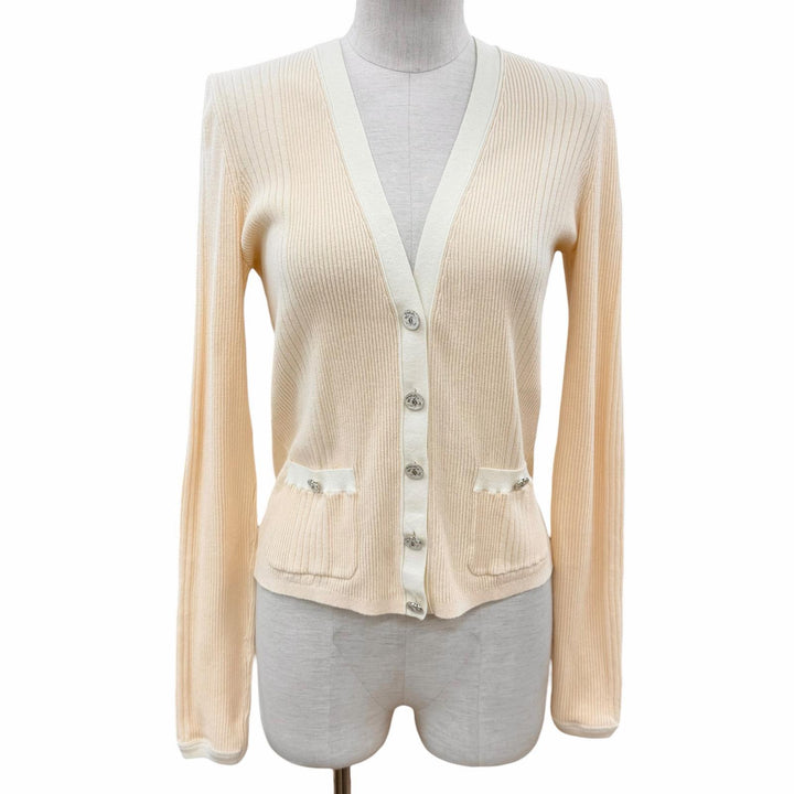 Discounted Great CHANEL cardigan Coco Beach COCO Mark button included Women 34 P78629