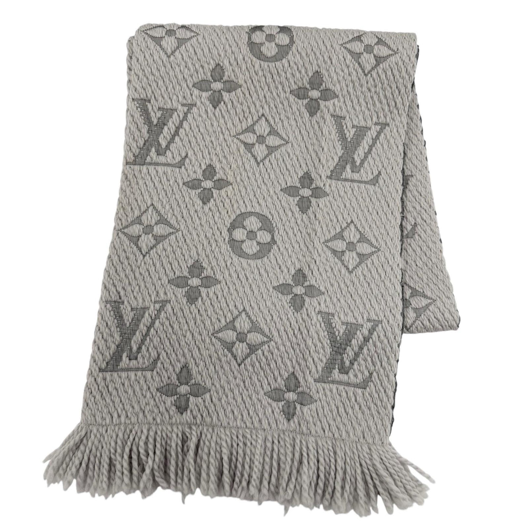 Great LOUIS VUITTON Scarf Escalp Logo Mania fringe wool Women M74742