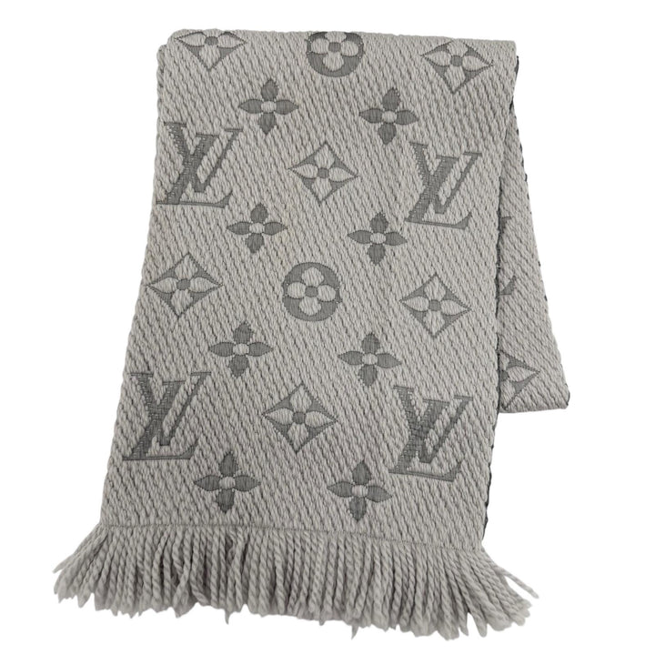 Great LOUIS VUITTON Scarf Escalp Logo Mania fringe wool Women M74742
