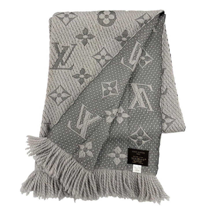 Great LOUIS VUITTON Scarf Escalp Logo Mania fringe wool Women M74742