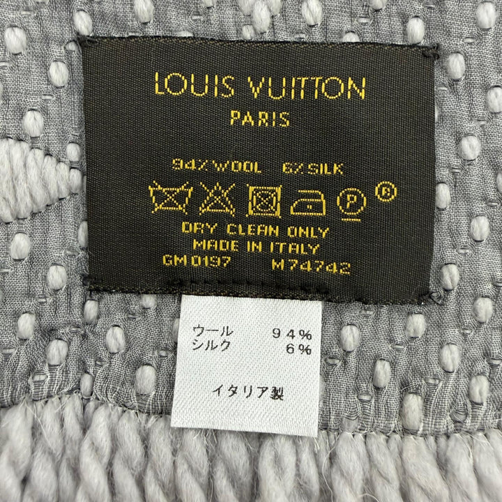Great LOUIS VUITTON Scarf Escalp Logo Mania fringe wool Women M74742