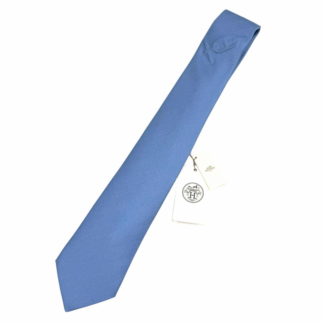 Pristine HERMES tie H logo Chaine d'Ancre embossed silk mens