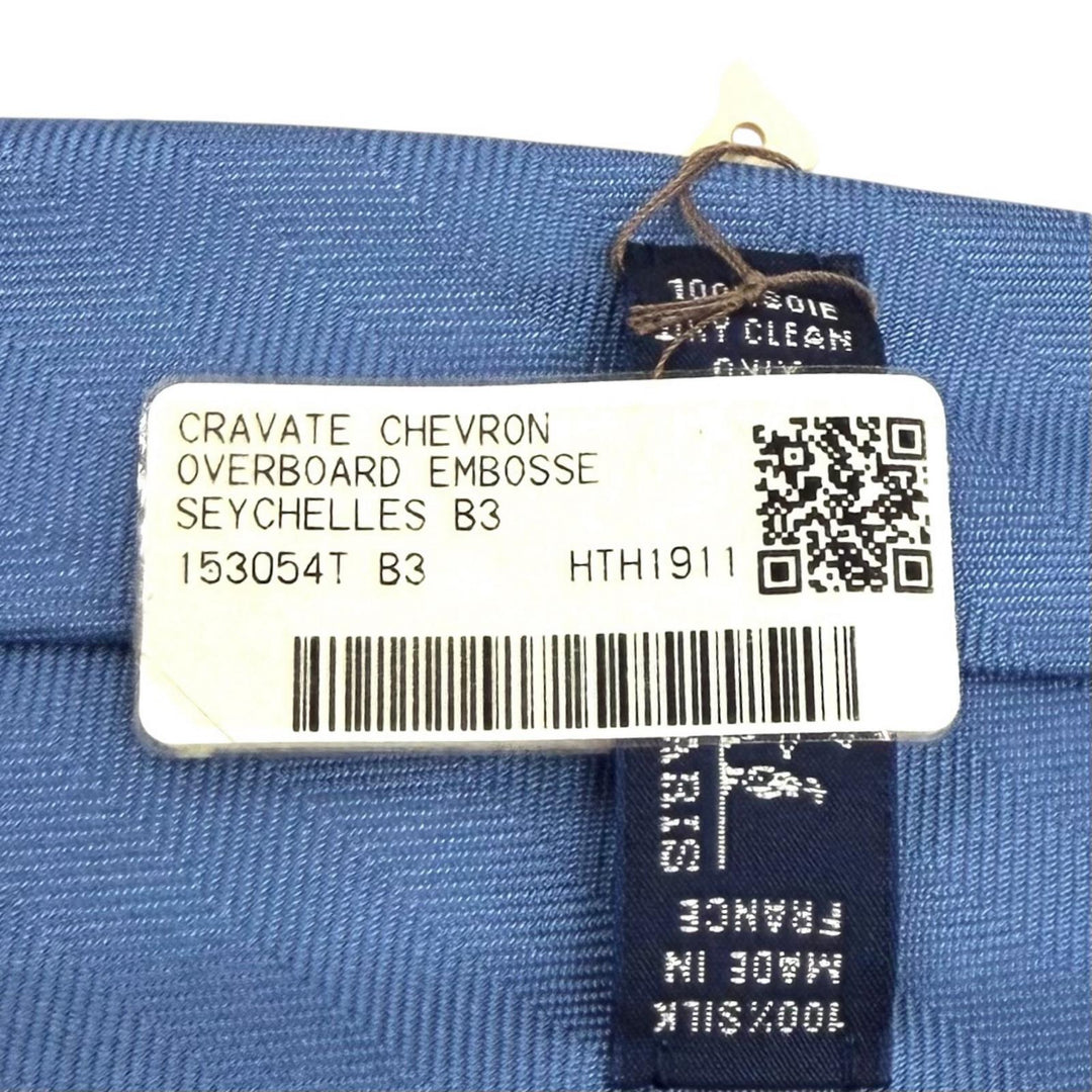 Pristine HERMES tie H logo Chaine d'Ancre embossed silk mens