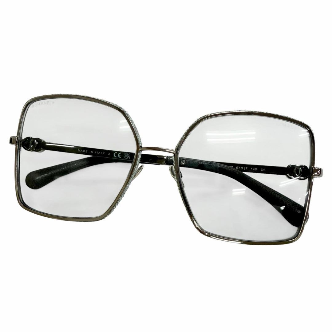 Excellent CHANEL sunglasses COCO Mark Square Shape Denim Calfskin 4288-Q