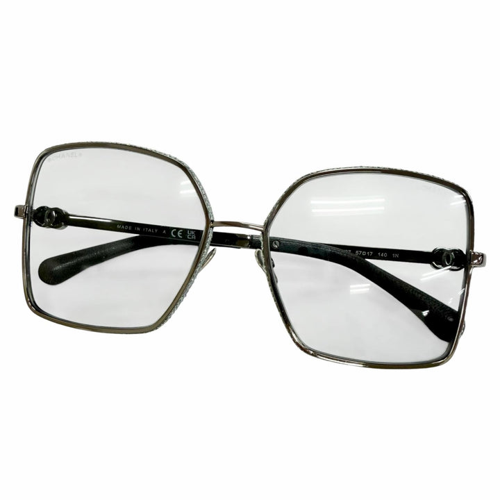 Excellent CHANEL sunglasses COCO Mark Square Shape Denim Calfskin 4288-Q