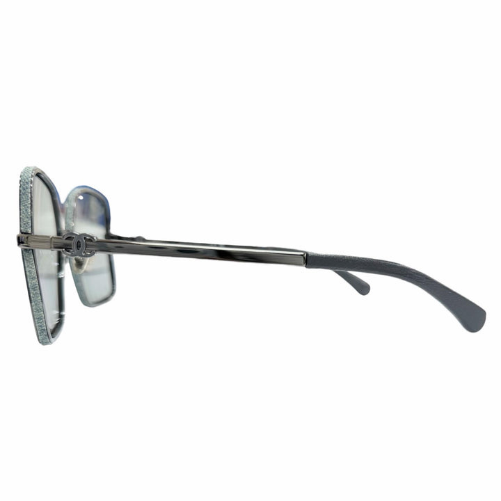 Excellent CHANEL sunglasses COCO Mark Square Shape Denim Calfskin 4288-Q