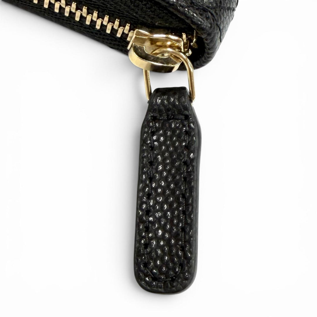 Excellent CHANEL Bifold Wallet black Caviar skin Women AP4720