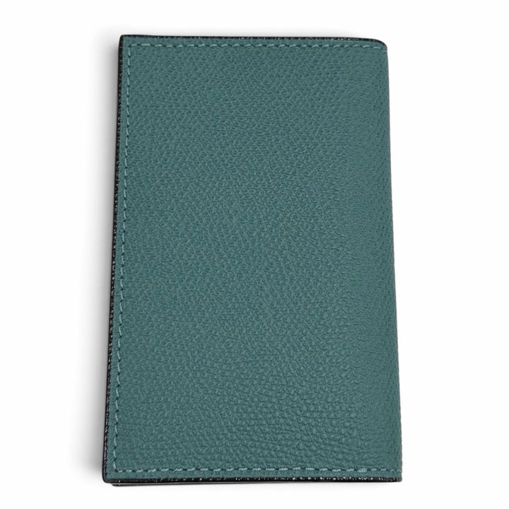 Excellent Valextra Card Case Business card case leather green V8L03 028