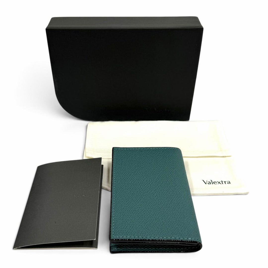 Excellent Valextra Card Case Business card case leather green V8L03 028