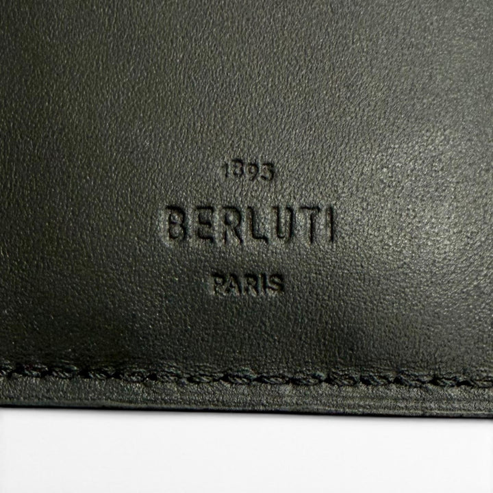 Excellent BERLUTI Card Case Jagua Scritto Leather Card Holder Calligraphy