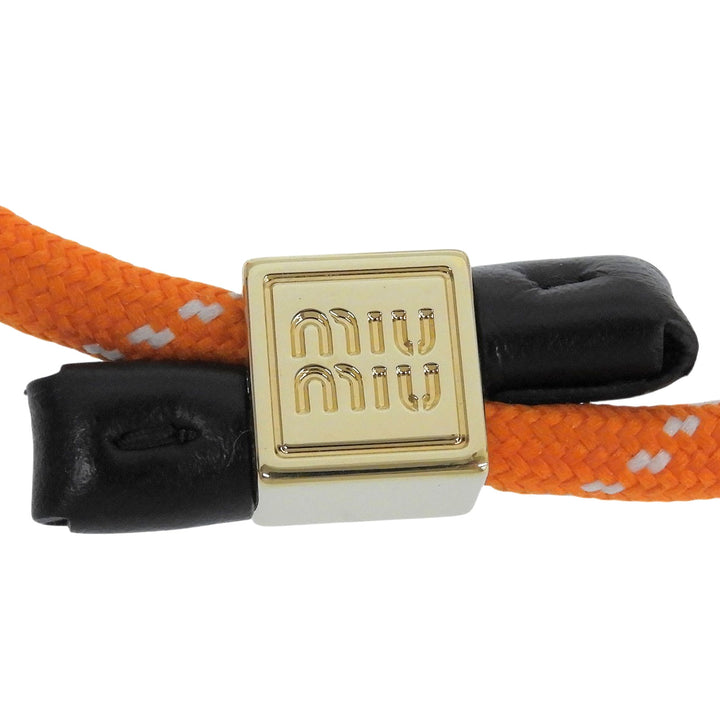 Excellent Miu Miu bracelet Cord Bracelets Logo Charm Knot Orange Women 5IB538