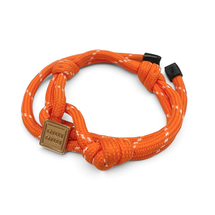 Excellent Miu Miu bracelet Cord Bracelets Logo Charm Knot Orange Women 5IB538