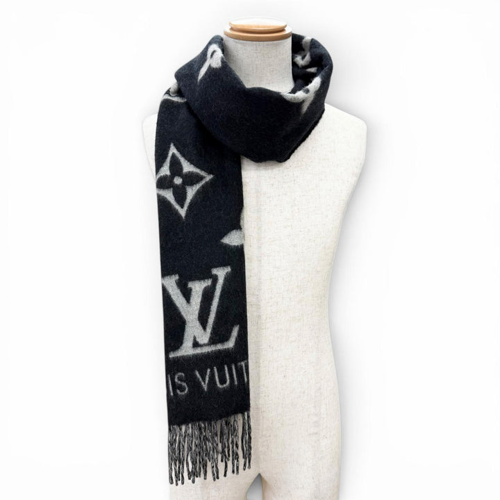 Great LOUIS VUITTON muffler reykjavik Echarpe Monogram Fringe cashmere M71040